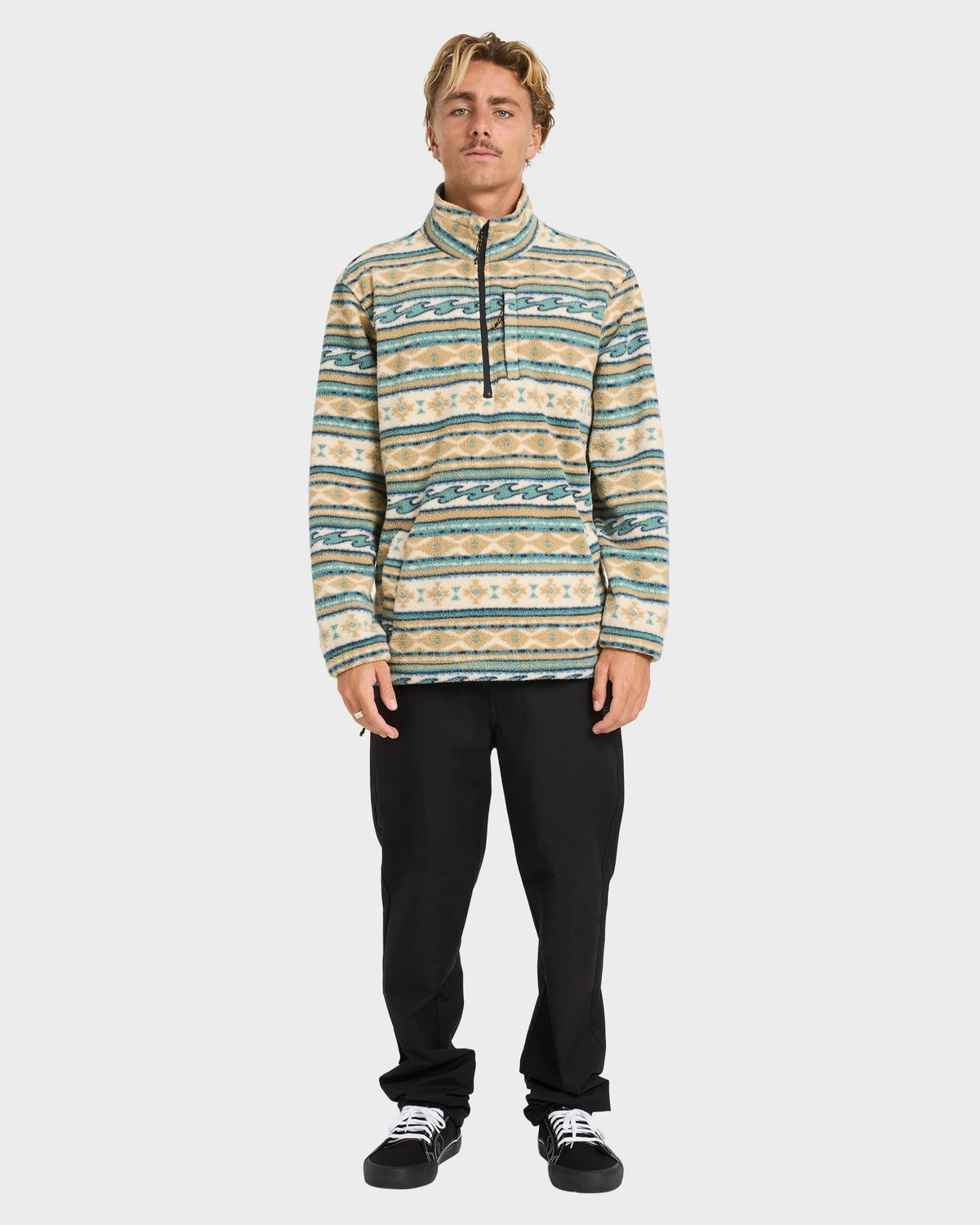BOUNDARY MOCK NECK HALF ZIP FLEECE PULLOVER