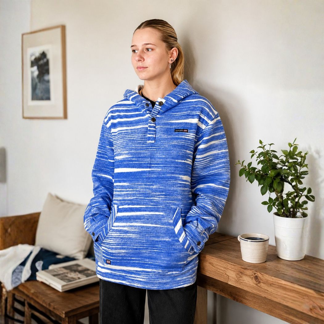 STREAKY HOODED PULLOVER