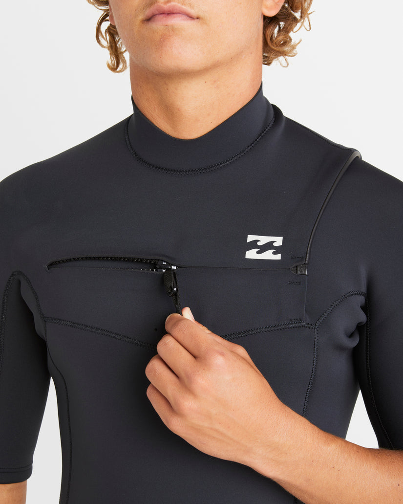 ABSOLUTE NATURAL CHEST ZIP SHORT SLEEVE 2MM SPRINGSUIT
