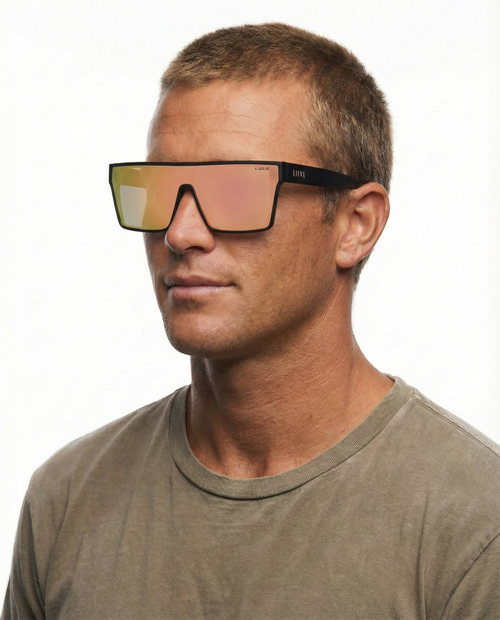 WASTELAND PINK MIRROR MATT BLACK SUNGLASSES