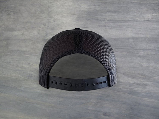 BLACK TRUCKER CAP - RED/YELLOW