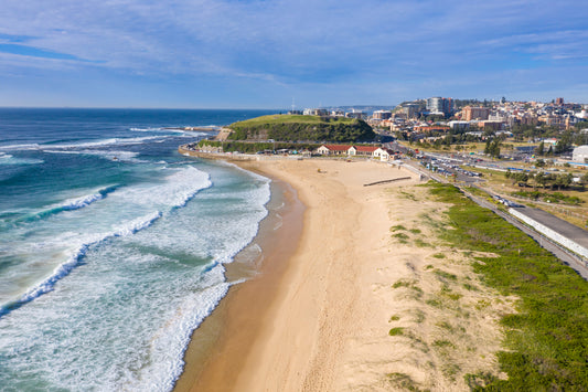 areal view of Nobbys Beach, Australia