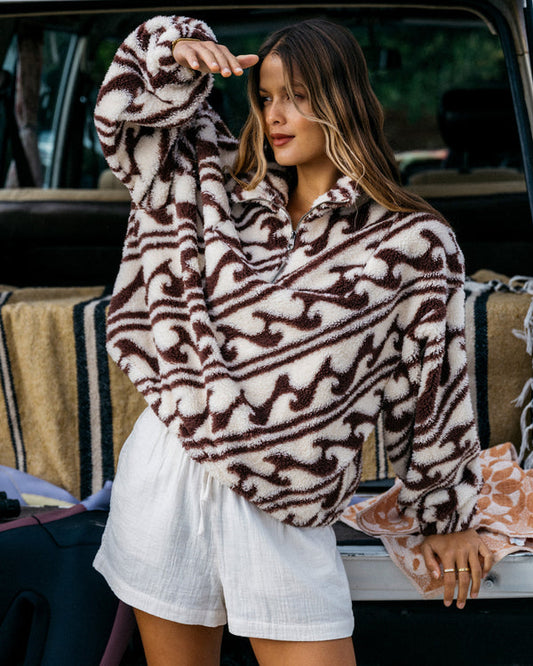 DARK WAVE HALF ZIP FLEECE PULLOVER