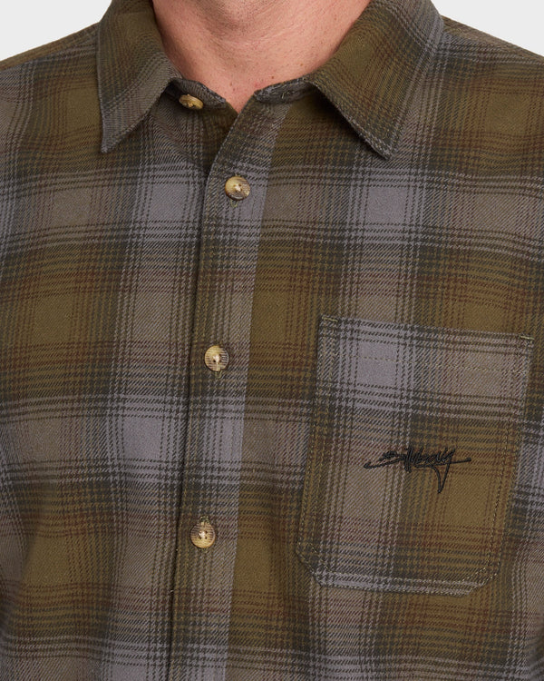 SCRIPT LONG SLEEVE FLANNEL SHIRT