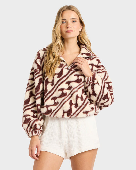 DARK WAVE HALF ZIP FLEECE PULLOVER