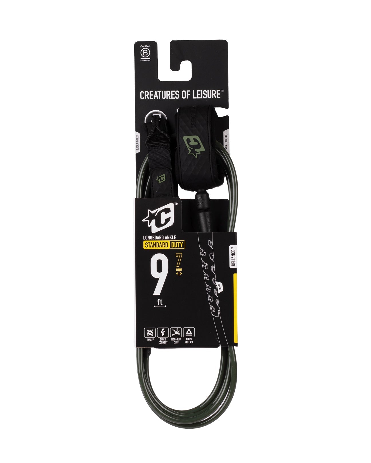 RELIANCE 2.0 LONGBOARD STANDARD DUTY 9FT ANKLE SURF LEASH