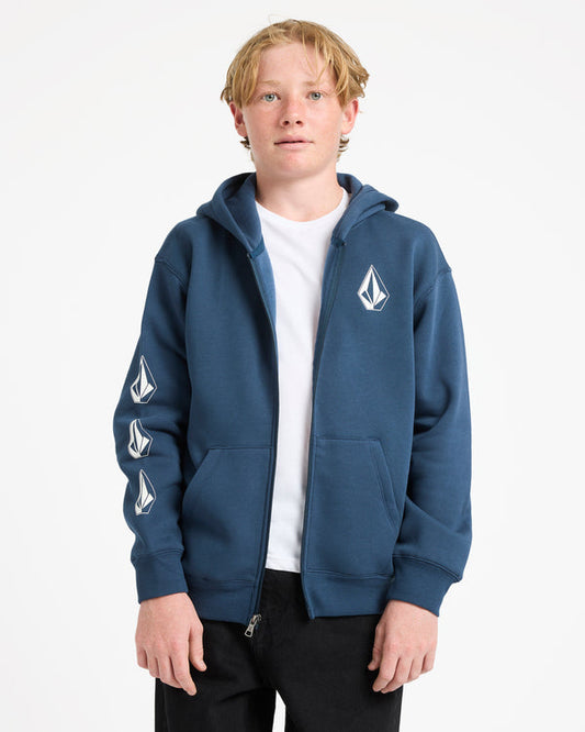 YOUTH ICONIC STONE ZIP UP HOODIE