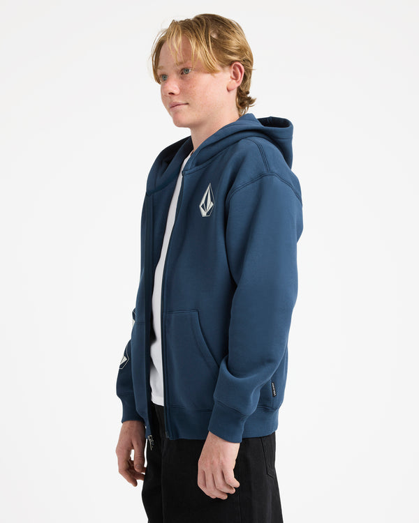 YOUTH ICONIC STONE ZIP UP HOODIE