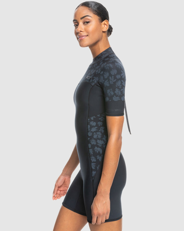 WOMENS 2MM SWELL SERIES SHORT SLEEVE BACK ZIP SPRINGSUIT