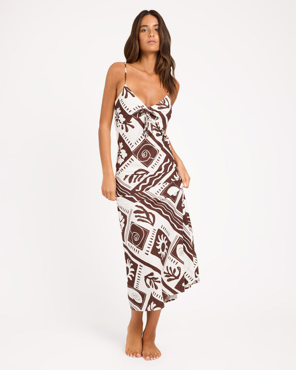 COWRIE MAXI SLIP DRESS