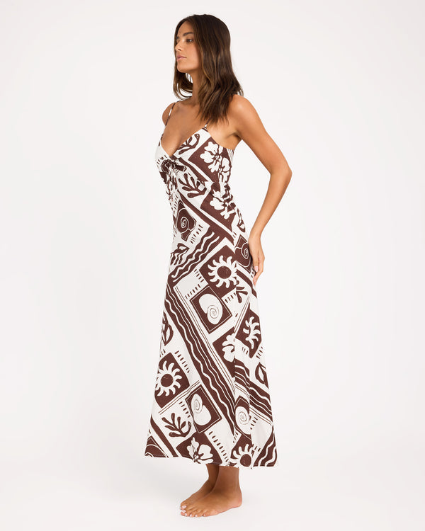 COWRIE MAXI SLIP DRESS