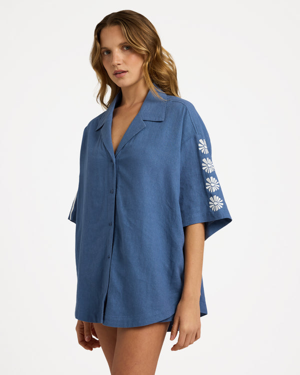 SUN KISSED SHORT SLEEVE LINEN SHIRT